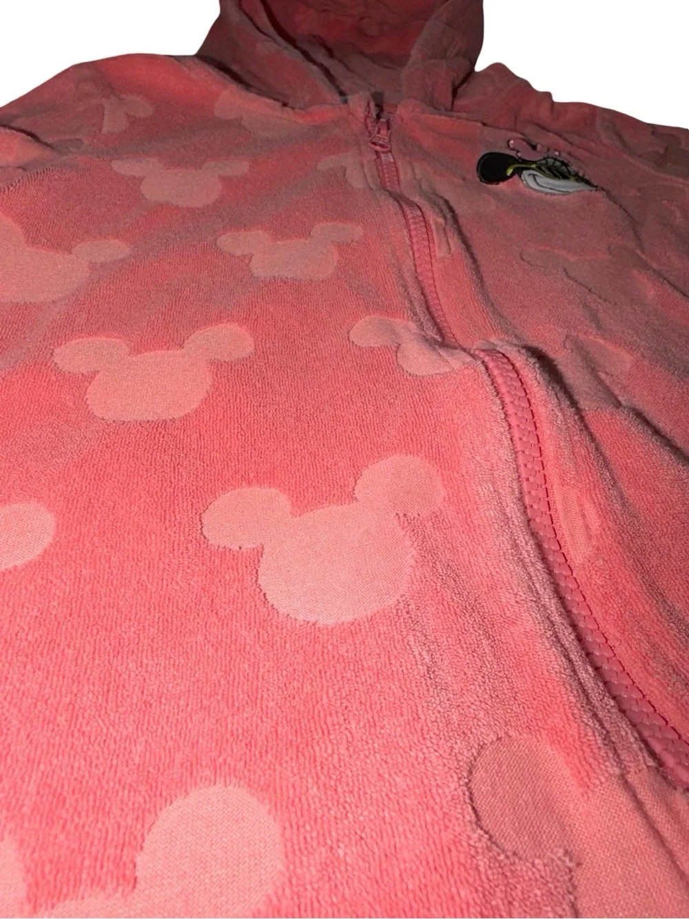 Disney Parks Minnie Mouse Embossed French Terry Hooded Swim Cover Up Towel Dress